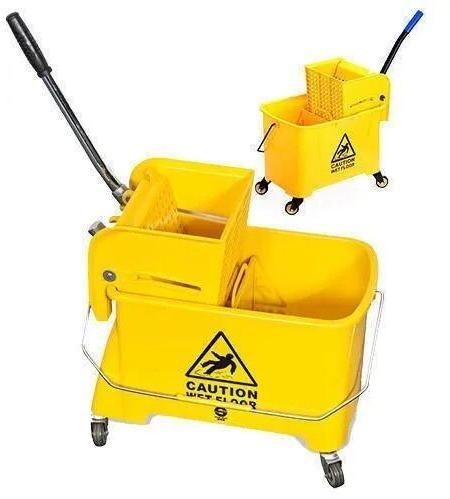 Plastic Single Bucket Wringer Trolley For Hotel, Restaurants, Hospitals Etc
