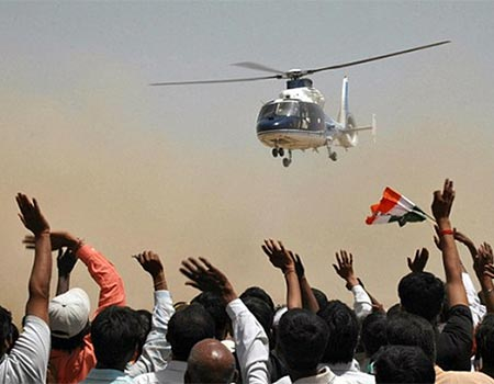 Election Campaigning By Helicopter