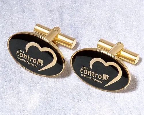 Polished Anniversary Brass Cufflink, Shape : Customised