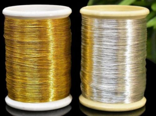 Plain Golden Nylon Zari Thread For Embroidery, Knitting, Weaving