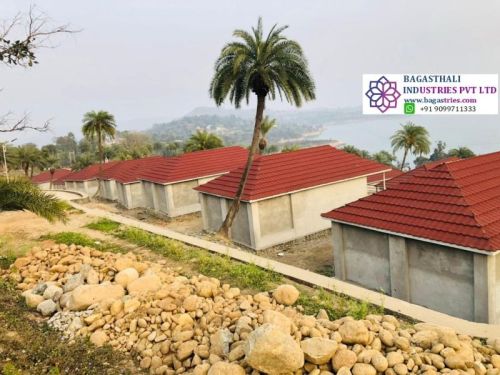 Matt Galvalume Steel Naliya Stone Coated Metal Tile For Roofing