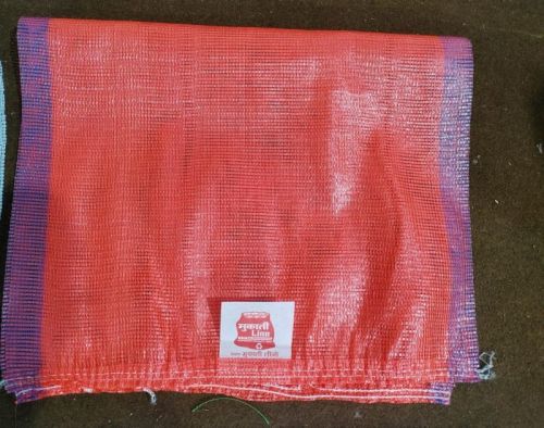 Polypropylene (PP) Red Plain Onion Leno Bag, Capacity : 50kg