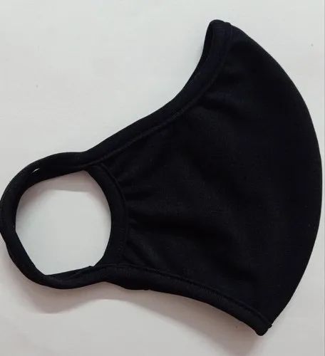 Cotton Blacl Reusable Face Mask For Genral Purpose