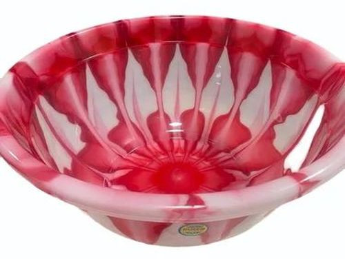 White and Red Plastic Tub For Bathroom