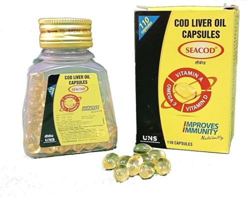 Cod Liver Oil Capsule, Packaging Type : Bottle