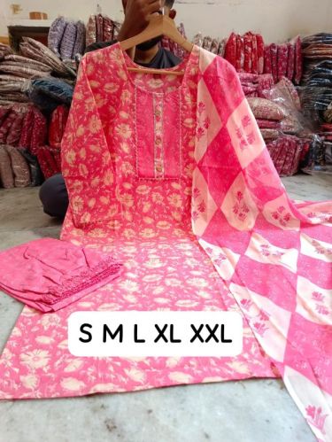 Ladies Cotton Kurtis Pant Dupatta Set