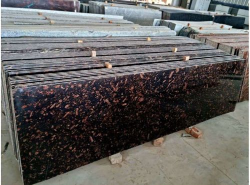Polished Brown Pearl Granite Slab