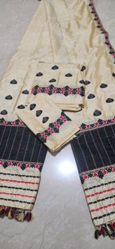 Printed Unstitched Toss Silk Mekhela Chador, Speciality : Easy Wash, Shrink-Resistant