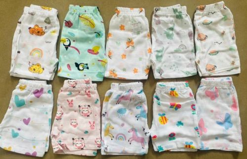 Printed Interlock Fabric Muslin Baby Shorts, Packaging Type : Plastic Bag