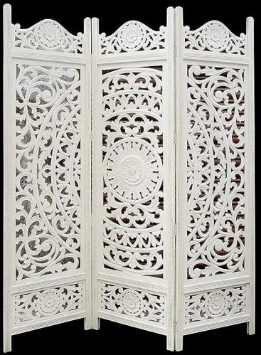 Wood Plain Polished Partition Screen, Color : Creamy for Home, Office