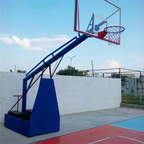 Color Coated Mild Steel Basketball Post, Color : Blue, White