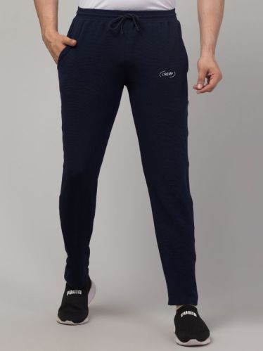 Cotton Plain Navy Mens Track Pants Walking Wear