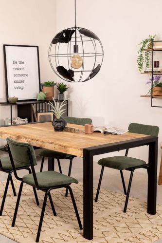 Mango Wood & Iron Dining Table For Indoor