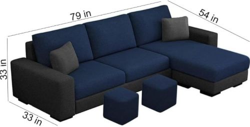 L-shape Sofa Set With 2 Extra Seats
