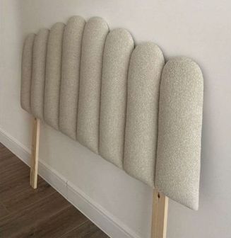 Plain Suede Bed Headboard, Color : Cream