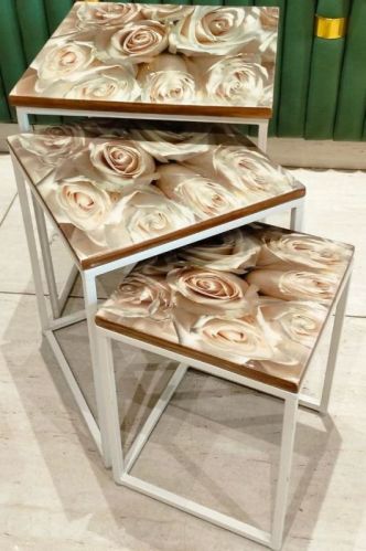 White Roses Nesting Table Set For Restaurant, Hotel, Home