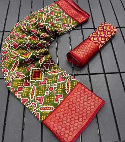 YNF Printed Silk Cotton Linen Saree, Speciality : Dry Cleaning