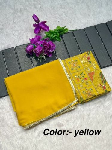 YNF Georgette Saree, Color : 8 COLOUR