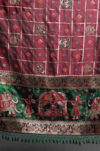 YNF Unstitched Heavy Soft Silk Indian Wedding Saree, Speciality : Dry Cleaning