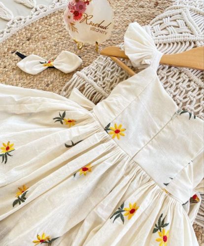 YNF Cotton Embroidered Kids Frocks, Gender : FEMALE