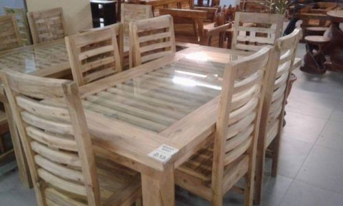 6 Seater Wooden Dining Table Set For Home Furniture