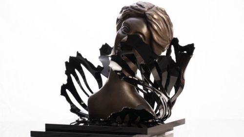 Polished Bronze Sculpture For Interior Decor