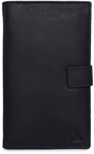KARA Black Genuine Leather Wallet For Women - Bifold Clutch For Ladies I Passport Holder For Women