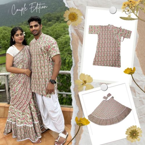 Couple Cotton Bagalbandi With Gopi Dress, Technics : Washed