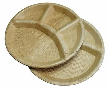 Areca Leaf 4 Partition Plate For Serving Food