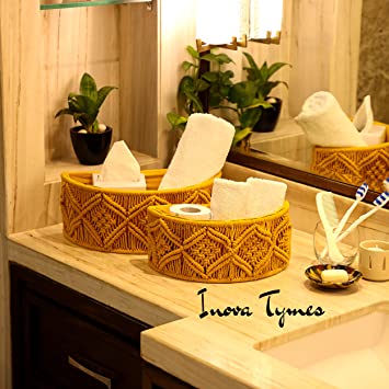 Brown Macrame Storage Basket For Home Decor