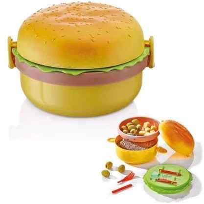 Plastic Burger Shape Lunch Box, Capacity : 500 Ml