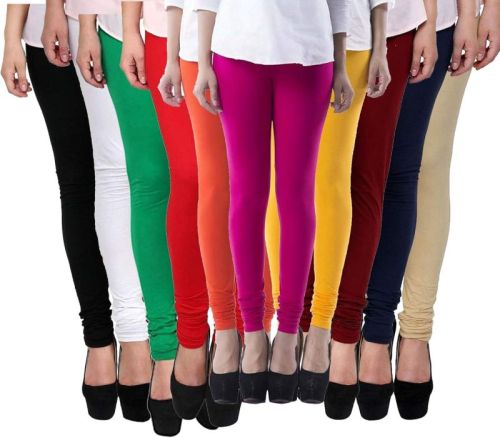 Cotton Lycra Plain Ladies Churidar Leggings, Technics : Machine Made