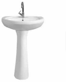 Ceramic Plain Polished Repose-717 Pedestal Wash Basin For Home, Hotel, Restaurant