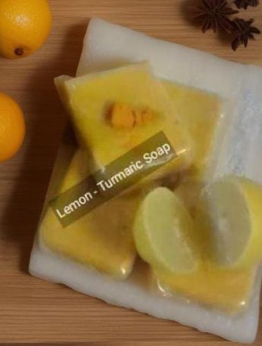 Homemade Lemon & Turmeric Soap For Bathing