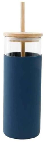 Borosilicate Glass Bottle With Bamboo Lid For Drinking Use