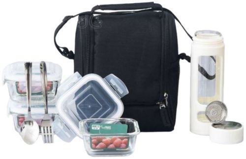 Glass Lunch Box Set With Bottle For Packing Food