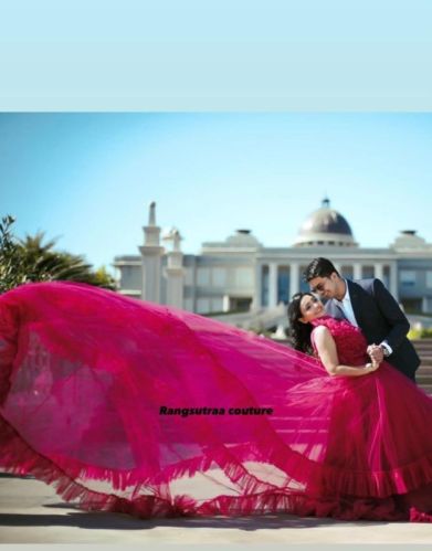 Plain Designer Satin Net Gown, Technics : Machine Made