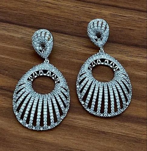 Designer American Diamond Earrings, Packaging Type : Plastic Packet