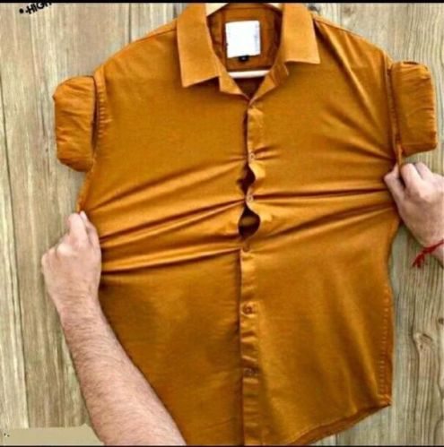 Mens Brown Plain Full Sleeves Shirt, Packaging Type : Poly Bag