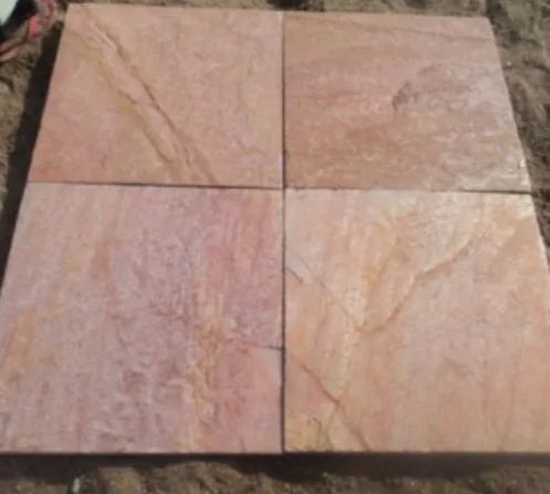 Lime Pink Limestone Slab For Flooring, Paving
