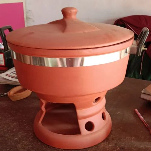 Brown Clay Cooking Pot, Shape : Round