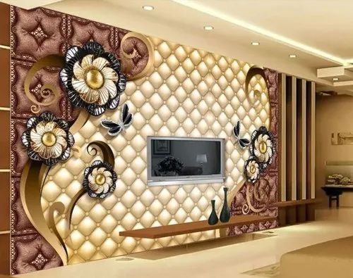 Multicolor 3D Living Room Wallpaper For Decoration