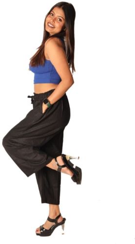 Plain Linen Indo-western Drawstring Pants, Color : blue