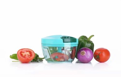 450ml Sky Blue Vegetable Hand Chopper, Blade Material : Stainless Steel