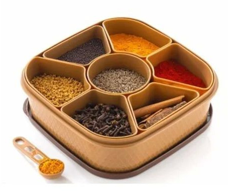 Square Plastic Spice Box, Color : Multicolor
