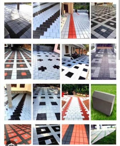 Polished Sand aggregate Cement Interlocking Tiles for Exterior