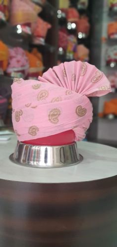 Printed PC Cotton Fancy Pink Turban, Gender : Male
