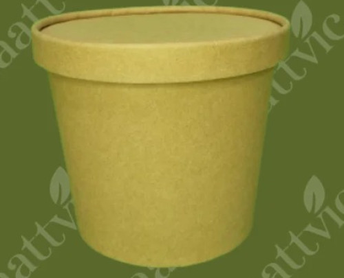 Round Kraft Paper Container With Lid For Packaging