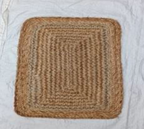 Braided Brown Jute Square Rug, Packaging Type : Plastic Bag