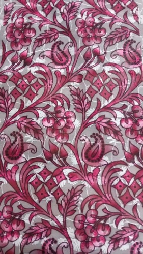 Maroon Printed Chiffon Fabric For Apparel/Clothing